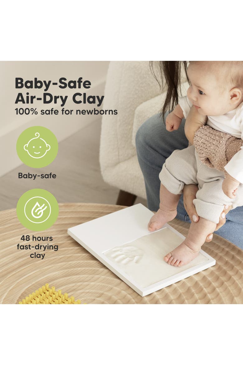 Baby Handprint & Footprint Keepsake Solo Frame, Alternate, color, Vintage White