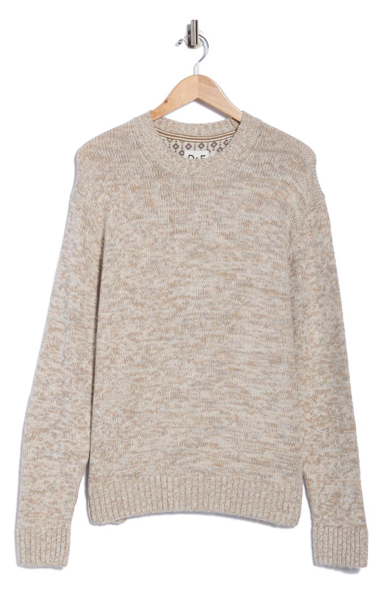 DENIM AND FLOWER Textured Crewneck Sweater, Alternate, color, Cream