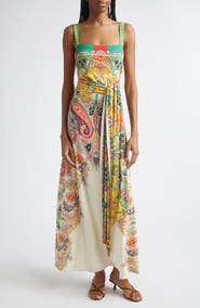 Etro Paisley Print Stretch Maxi Sundress