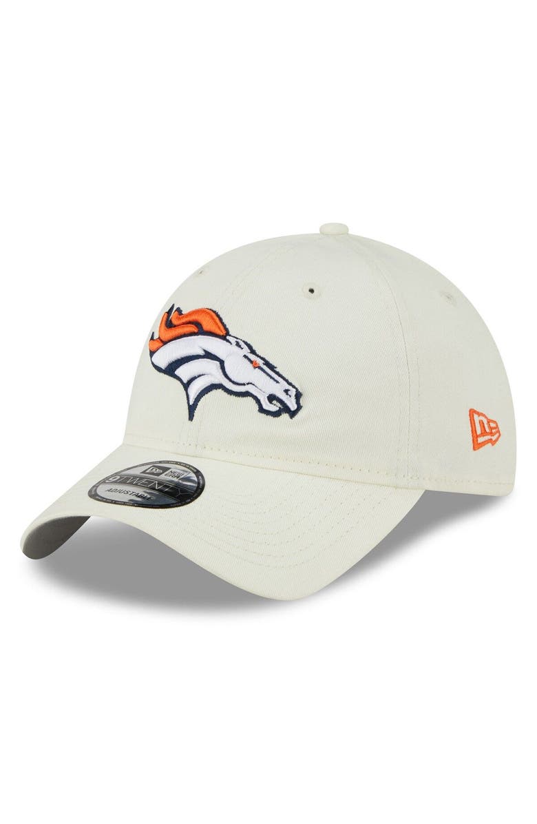 New Era Men's New Era Cream Denver Broncos Core Classic 2.0 9TWENTY Adjustable Hat, Main, color, 