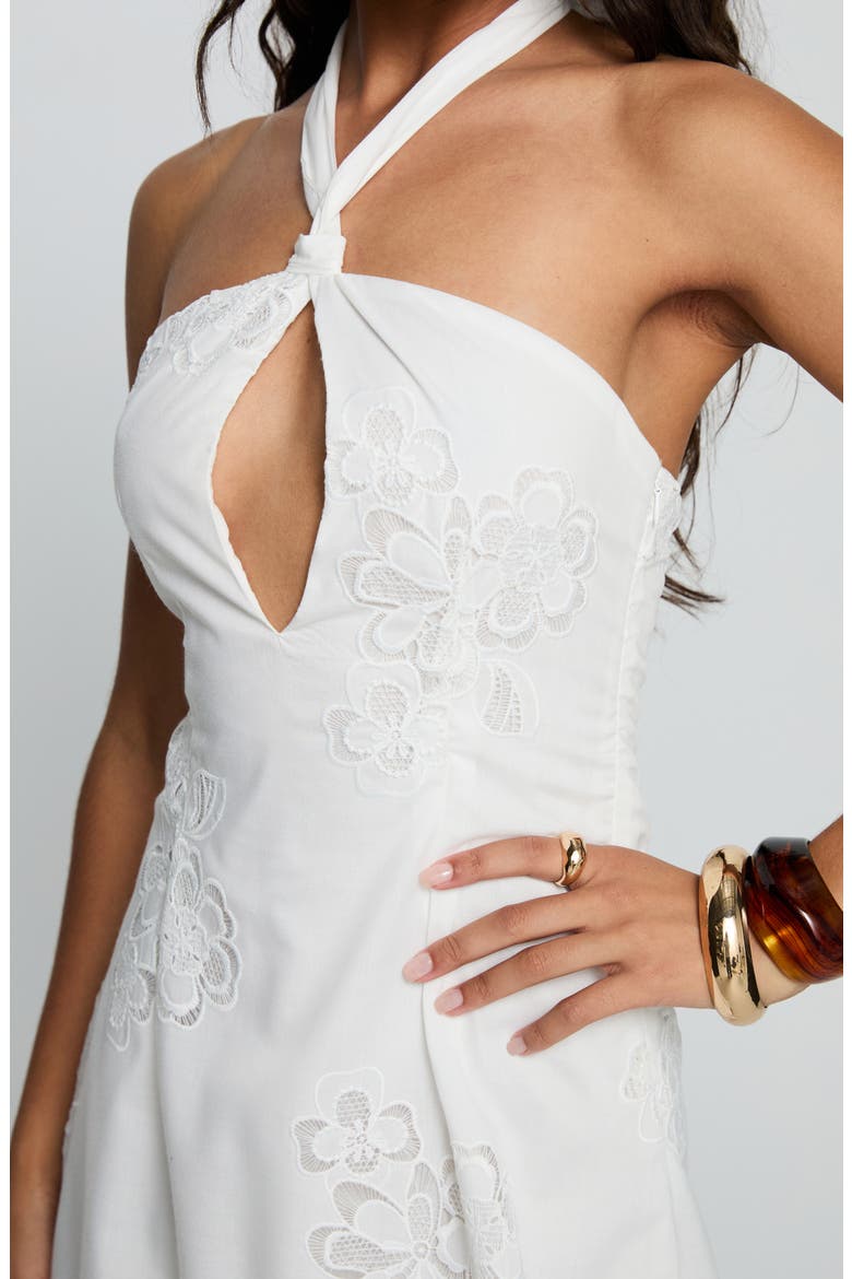 Since Way Back Floral Halter Minidress, Alternate, color, WHITE