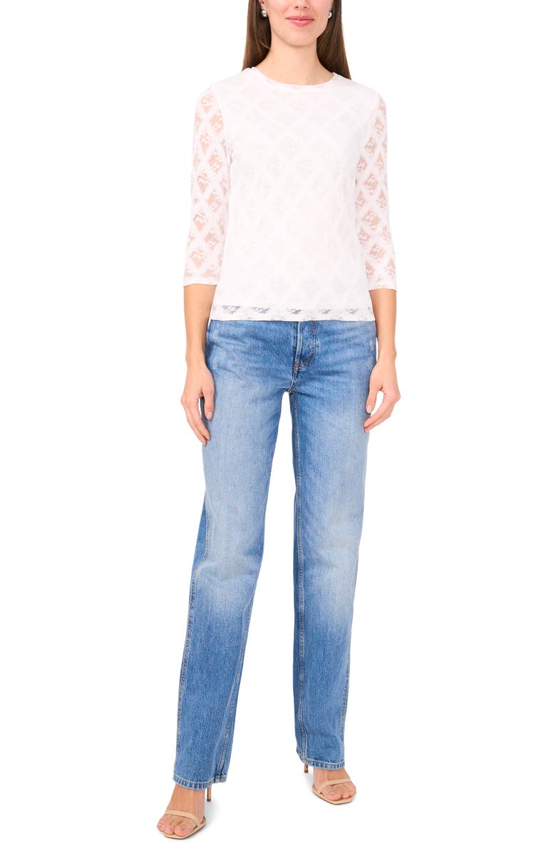 Halogen<sup>®</sup> Lace Three-Quarter Sleeve Top, Alternate, color, 