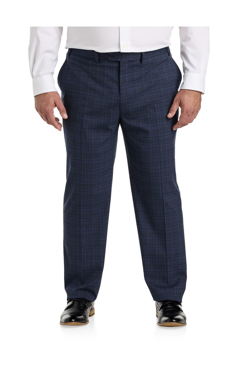 Michael Kors Check Patterned Suit Pants, Main, color, Blue