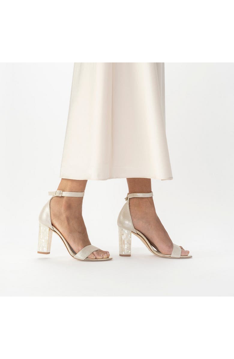 Freya Rose Martene Ankle Strap Pearl Heel Sandal, Alternate, color, Champagne