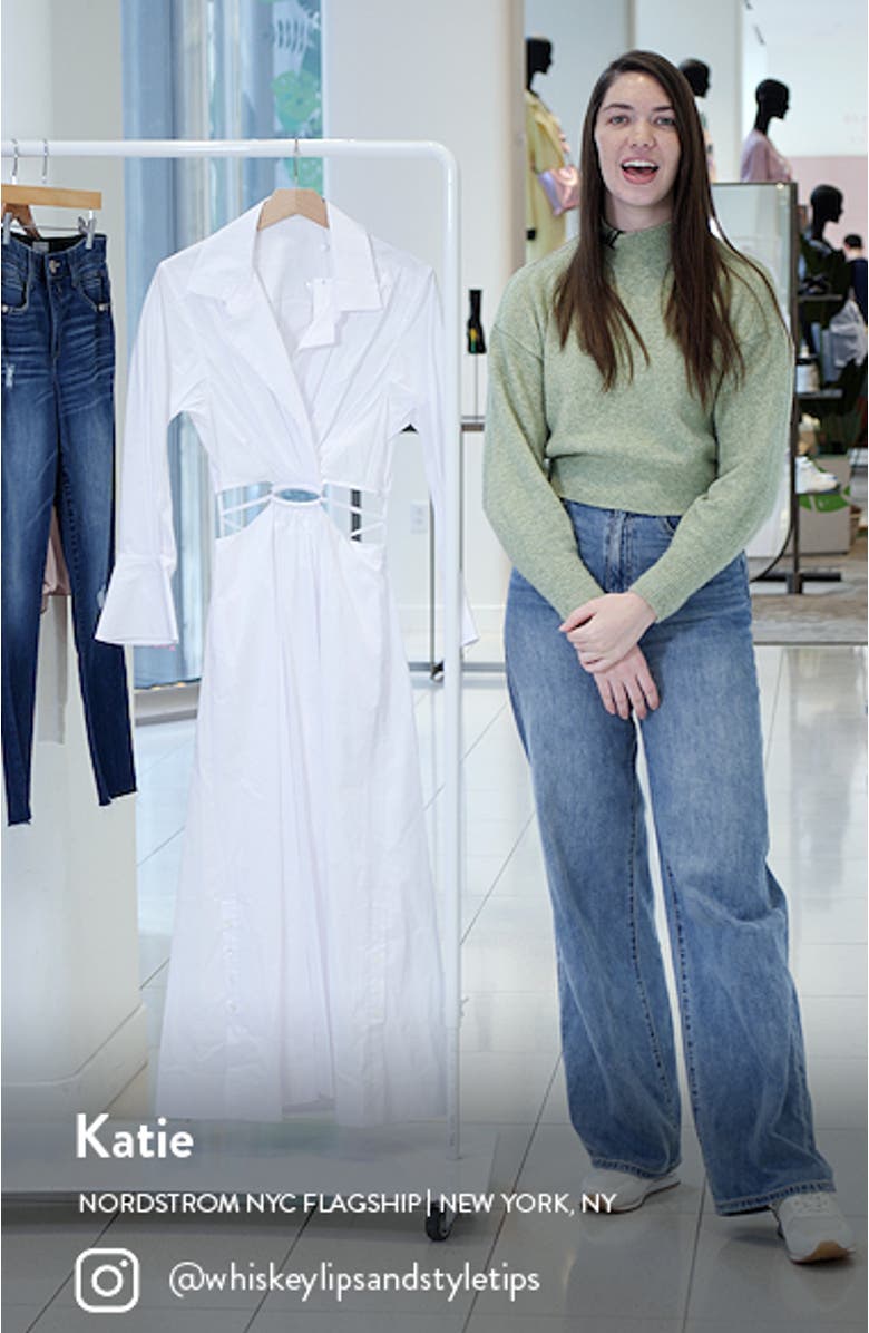 Jonathan Simkhai Alex Pleated Poplin Long Sleeve Dress, sales video thumbnail