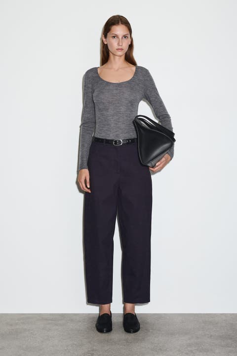 Barrel-Leg Cotton Chinos