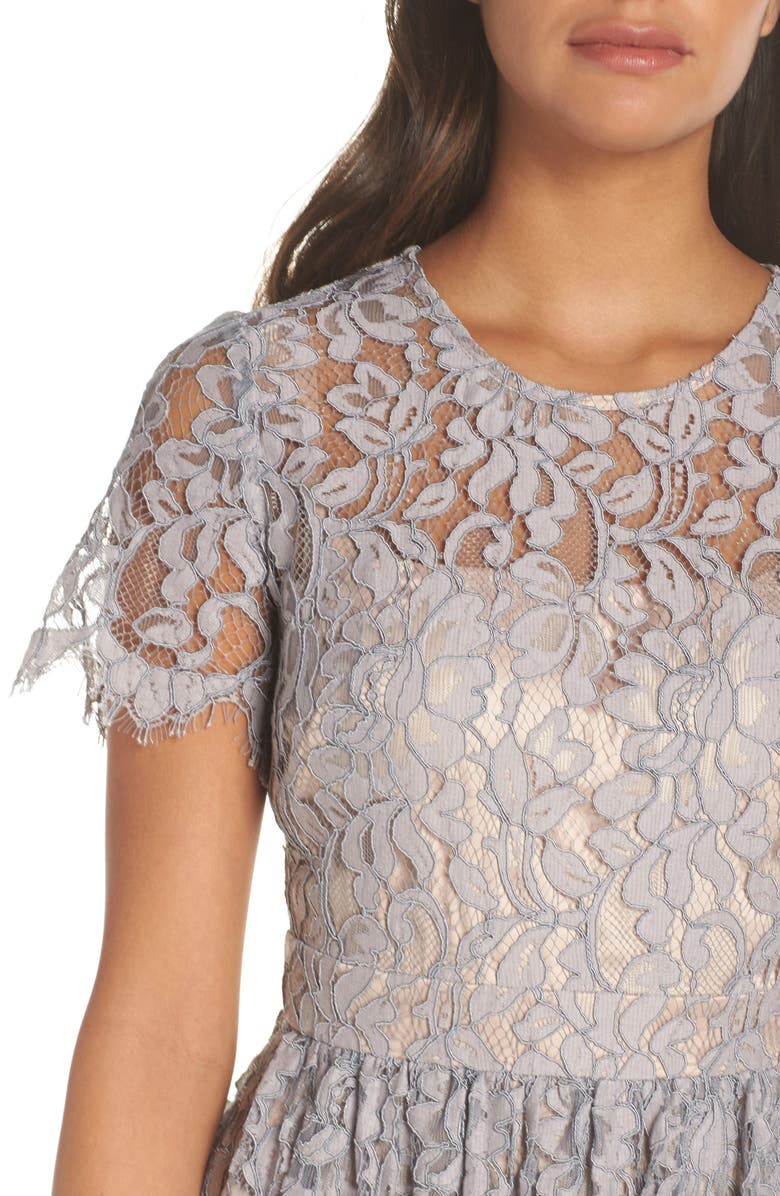 Eliza J Lace Fit & Flare Dress, Alternate, color, 