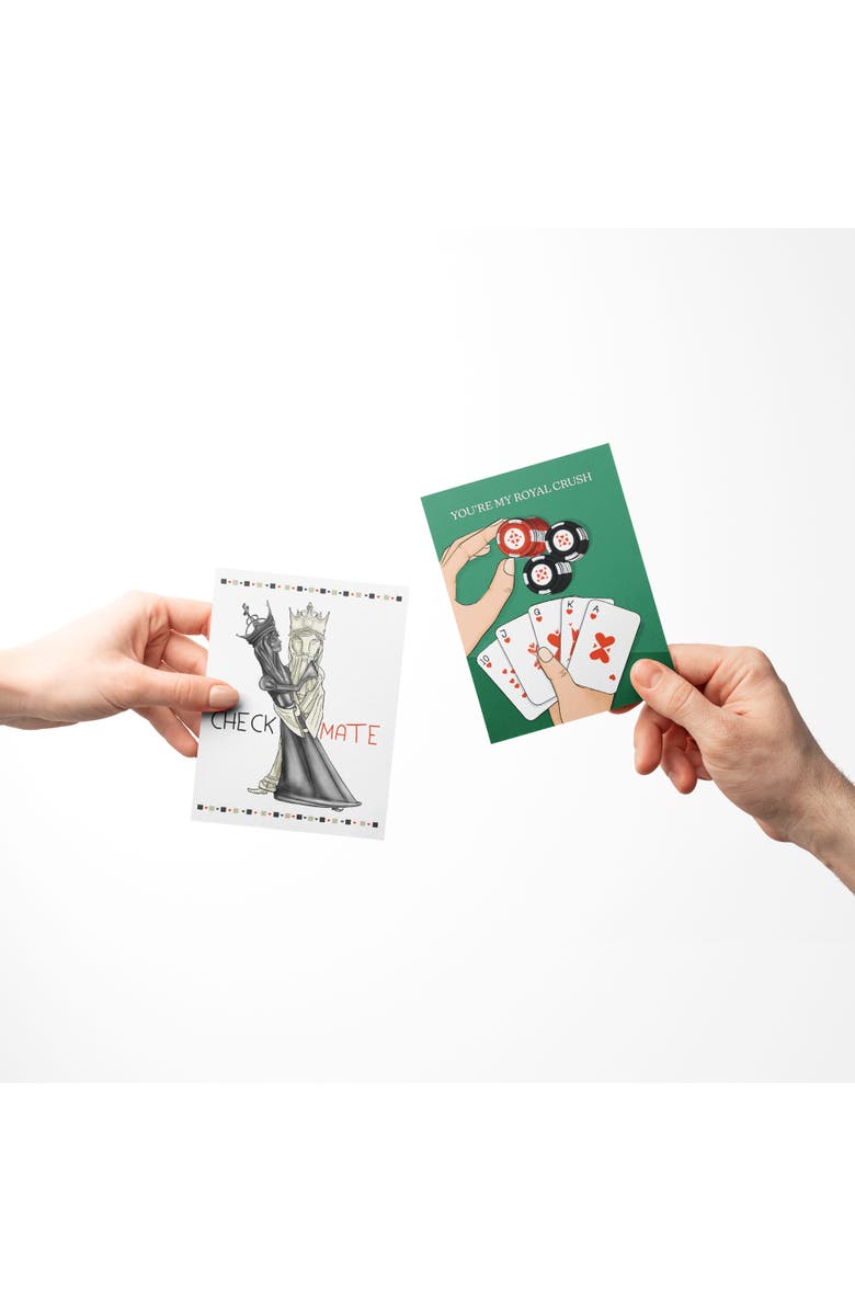 Ramus & Co Love/Valentine's Assorted Greeting Card Pack (3ct) "Check Mate, Royal Crush, Heart Card", Alternate, color, Multi-Pack