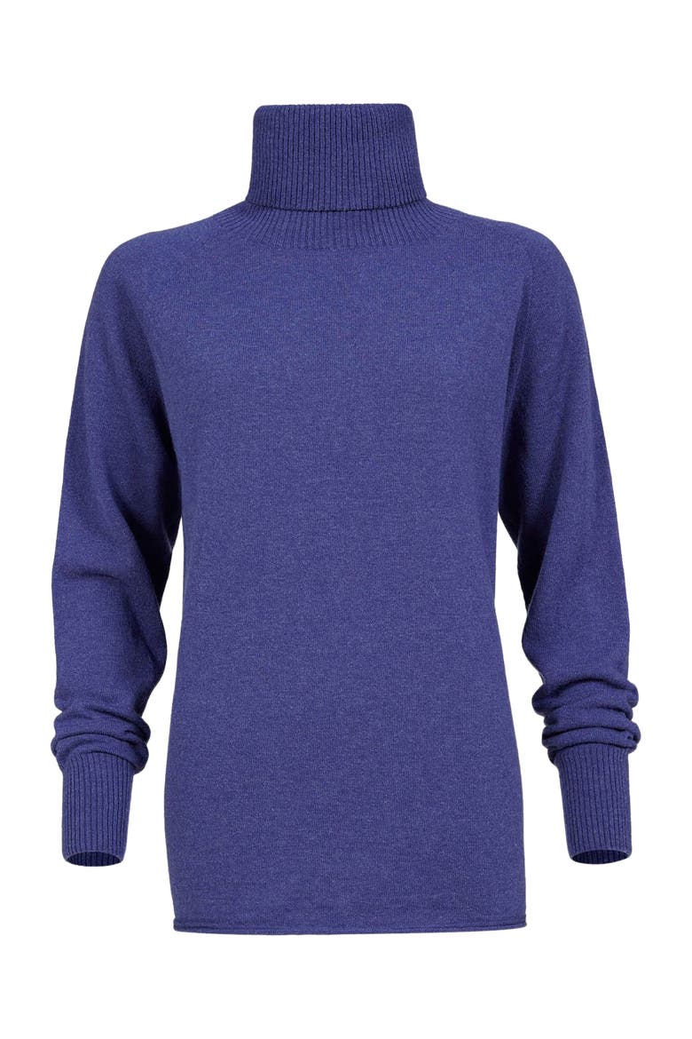 Geelong Wool Slouch Turtleneck Sweater, Alternate, color, INDIGO