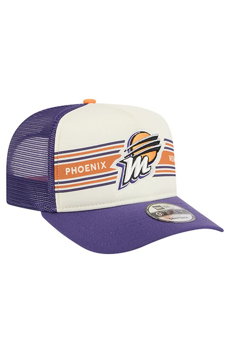 New Era Unisex New Era  Cream/Purple Phoenix Mercury Banner Foam Front 9FIFTY A-Frame Adjustable Trucker Hat, Alternate, color, Cream