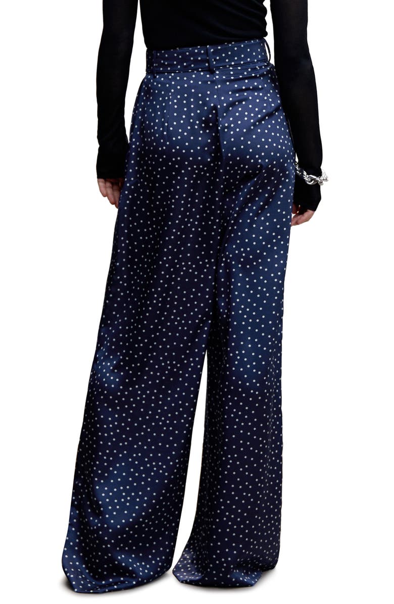 MANGO Belted Polka Dot High Waist Palazzo Pants, Alternate, color, 