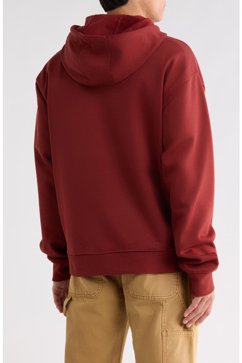 Workmark Fleece Hoodie, Alternate, color, WALLS DARK RED FAMILY