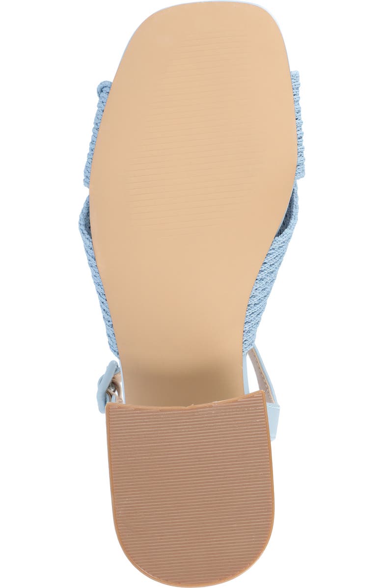 Journee Collection Zerlina Knit Block Heel Sandal, Alternate, color, Blue