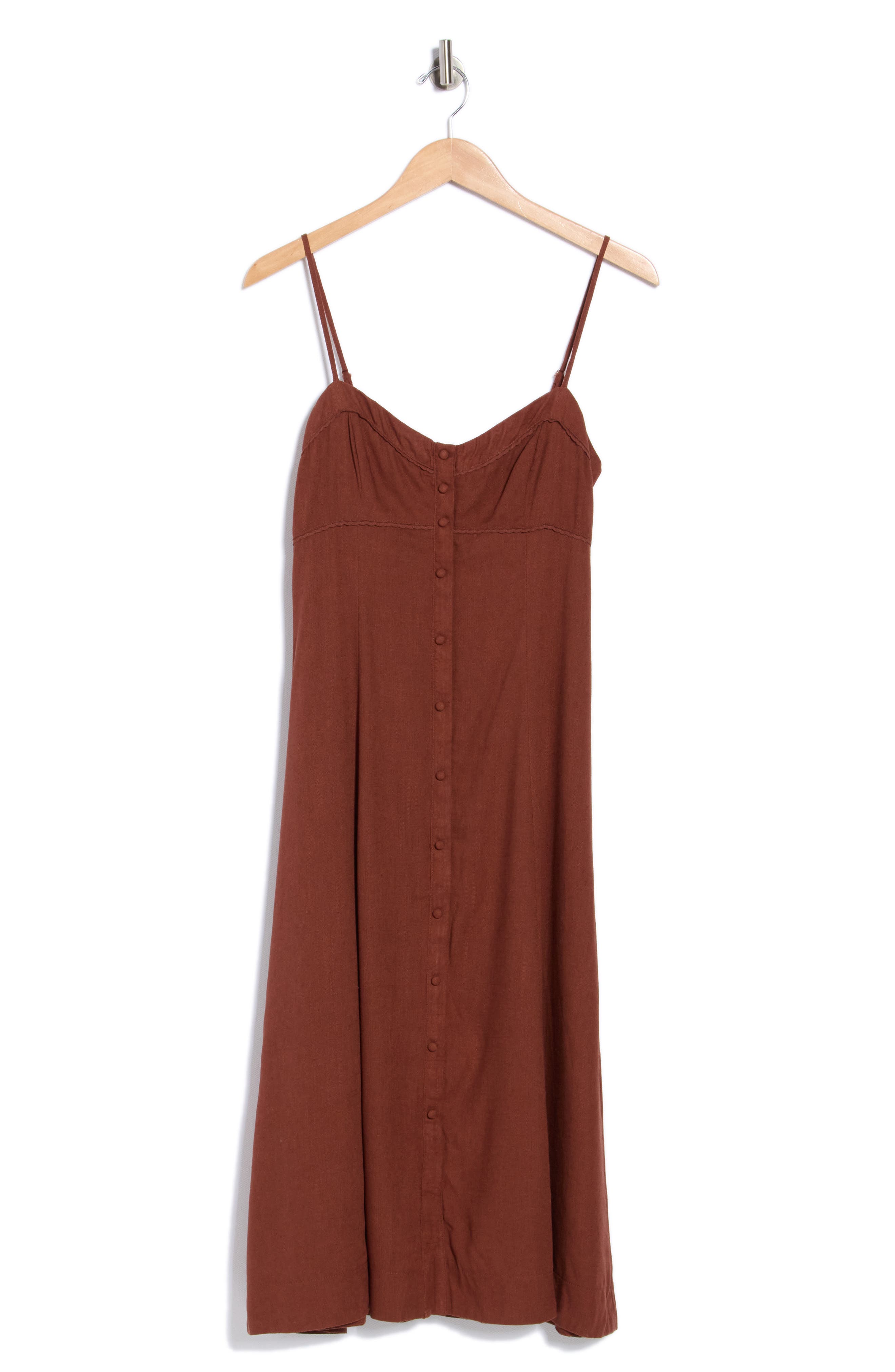 Button Down A-Line Midi Dress