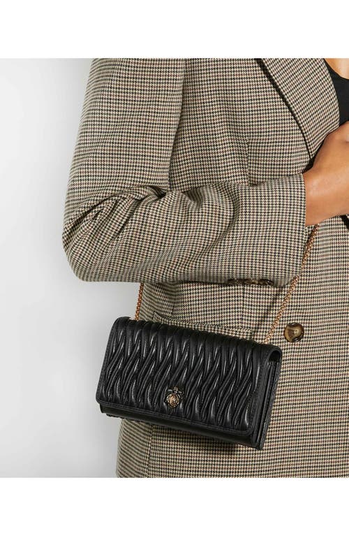 Dune London Strong Convertible Suede Crossbody Bag In Black