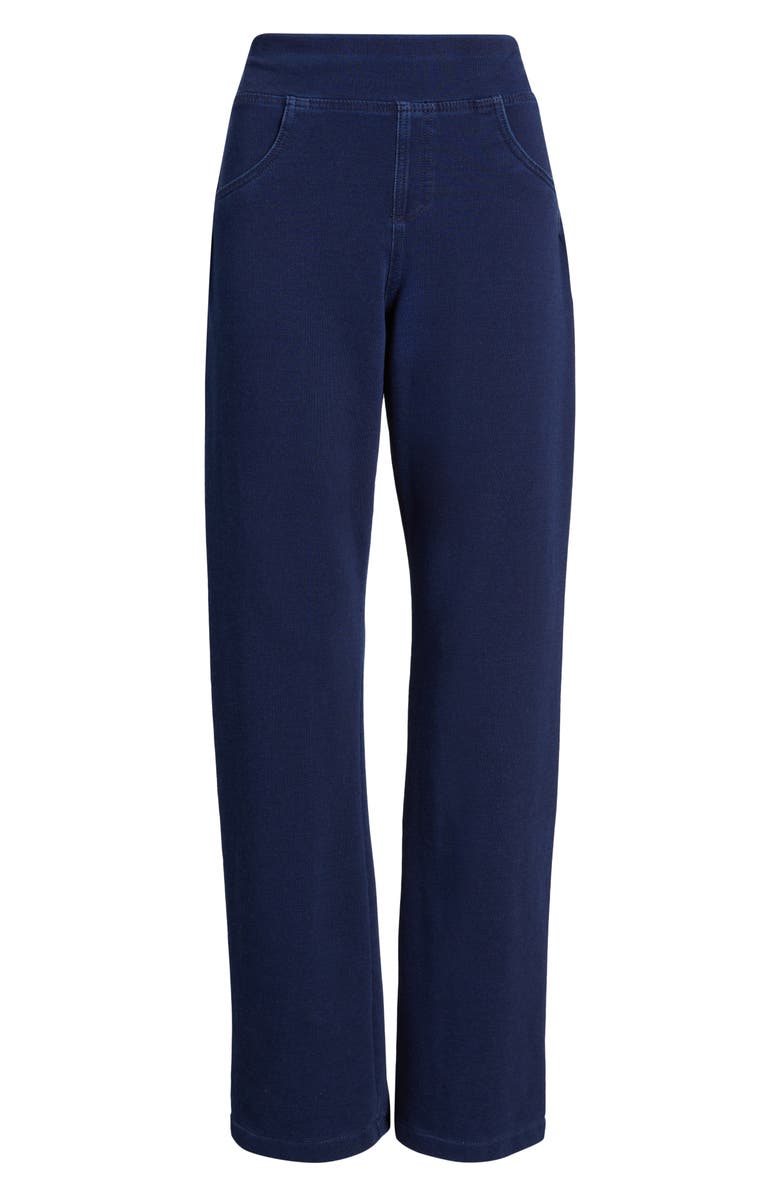 Hue Game Changing High Waist Straight Leg Denim Leggings, Alternate, color, Dark Rinse Wash