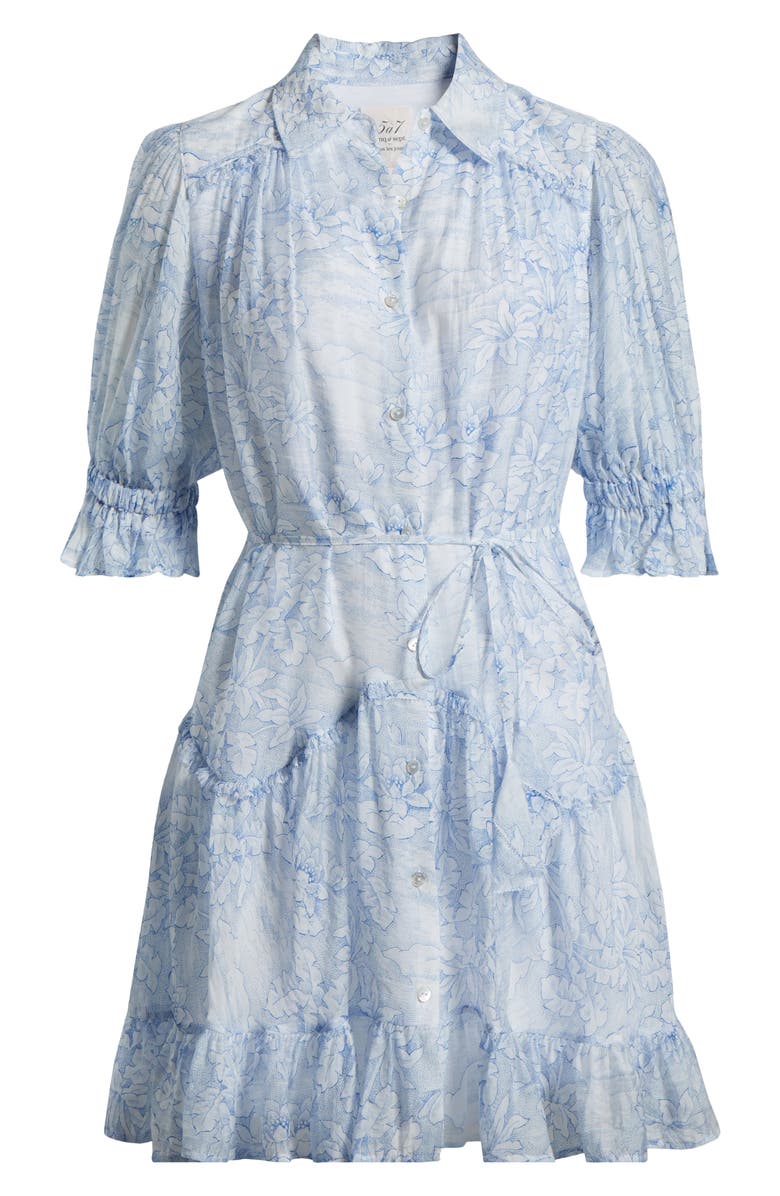 Cinq à Sept Gwendoline Floral Toile Shirtdress, Alternate, color, White/ Dark Cerulean