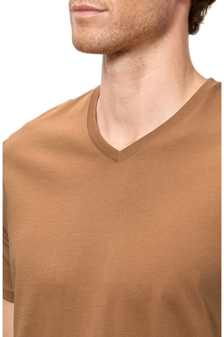 Organic Softspun V-Neck Tee, Alternate, color, Brown Sugar