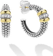 LAGOS Signature Caviar Diamond Hoop Earrings
