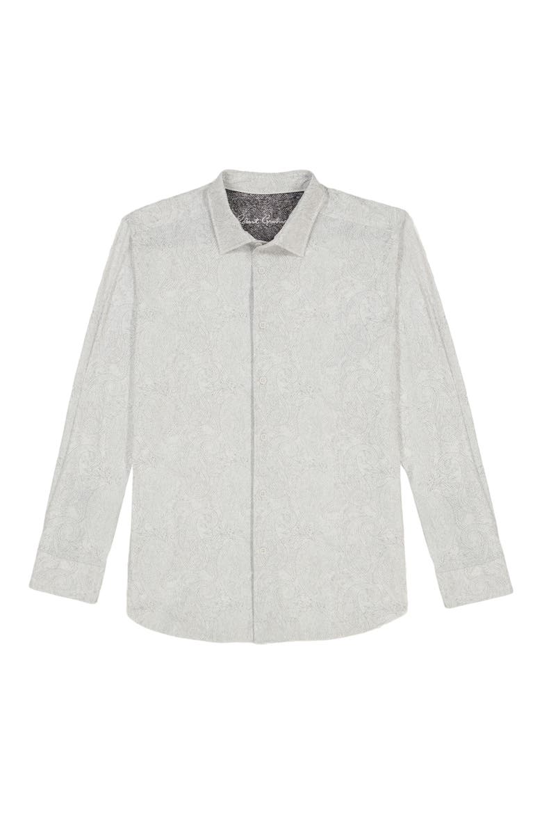 Thurston Paisley Knit Button-Up Shirt, Alternate, color, WHITE