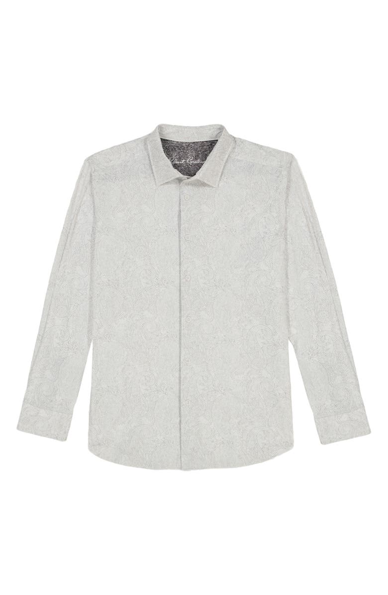 Robert Graham Thurston Paisley Knit Button-Up Shirt, Alternate, color, White
