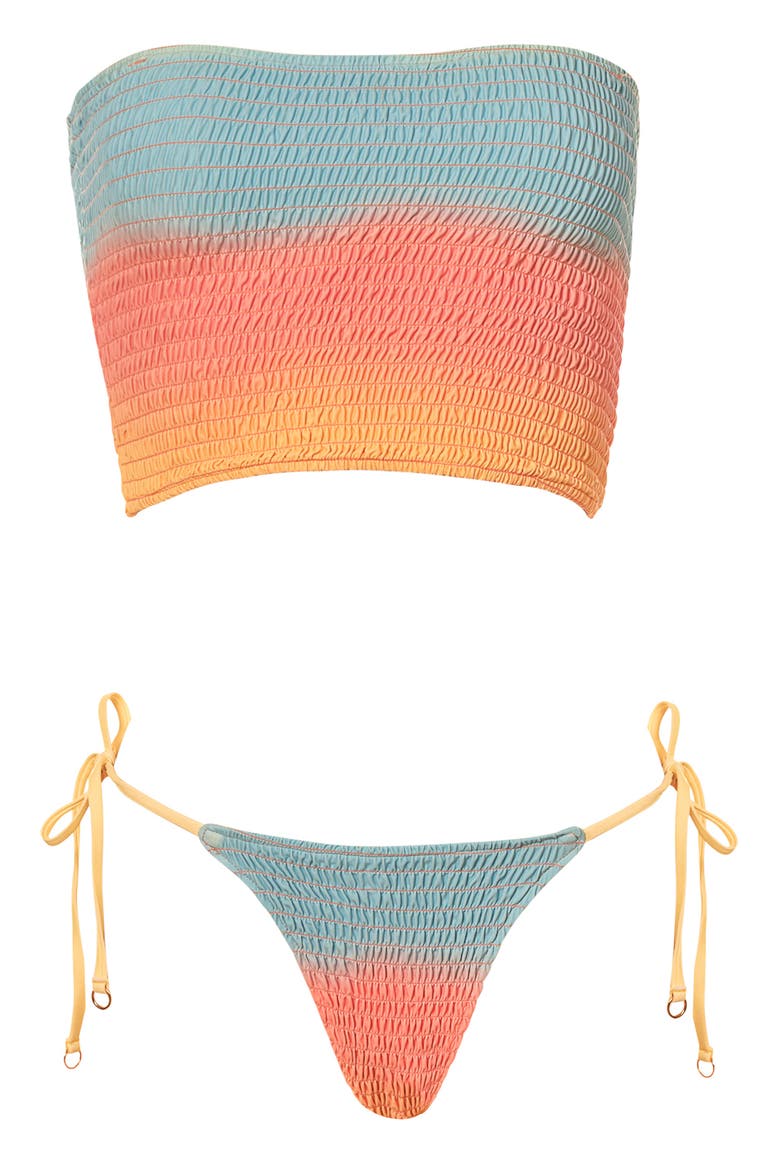 First Light Nalu Smocked Bikini Top, Alternate, color, OPEN PINK