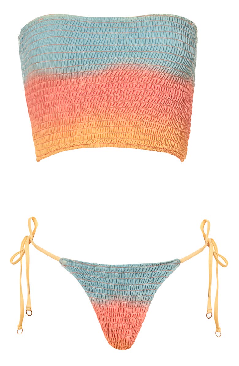 Maaji First Light Nalu Smocked Bikini Top, Alternate, color, Open Pink