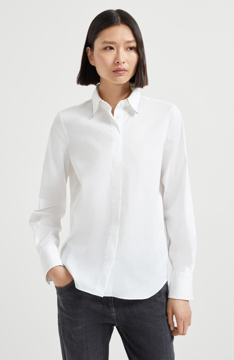 Brunello Cucinelli Shirt with monili, Alternate, color, White