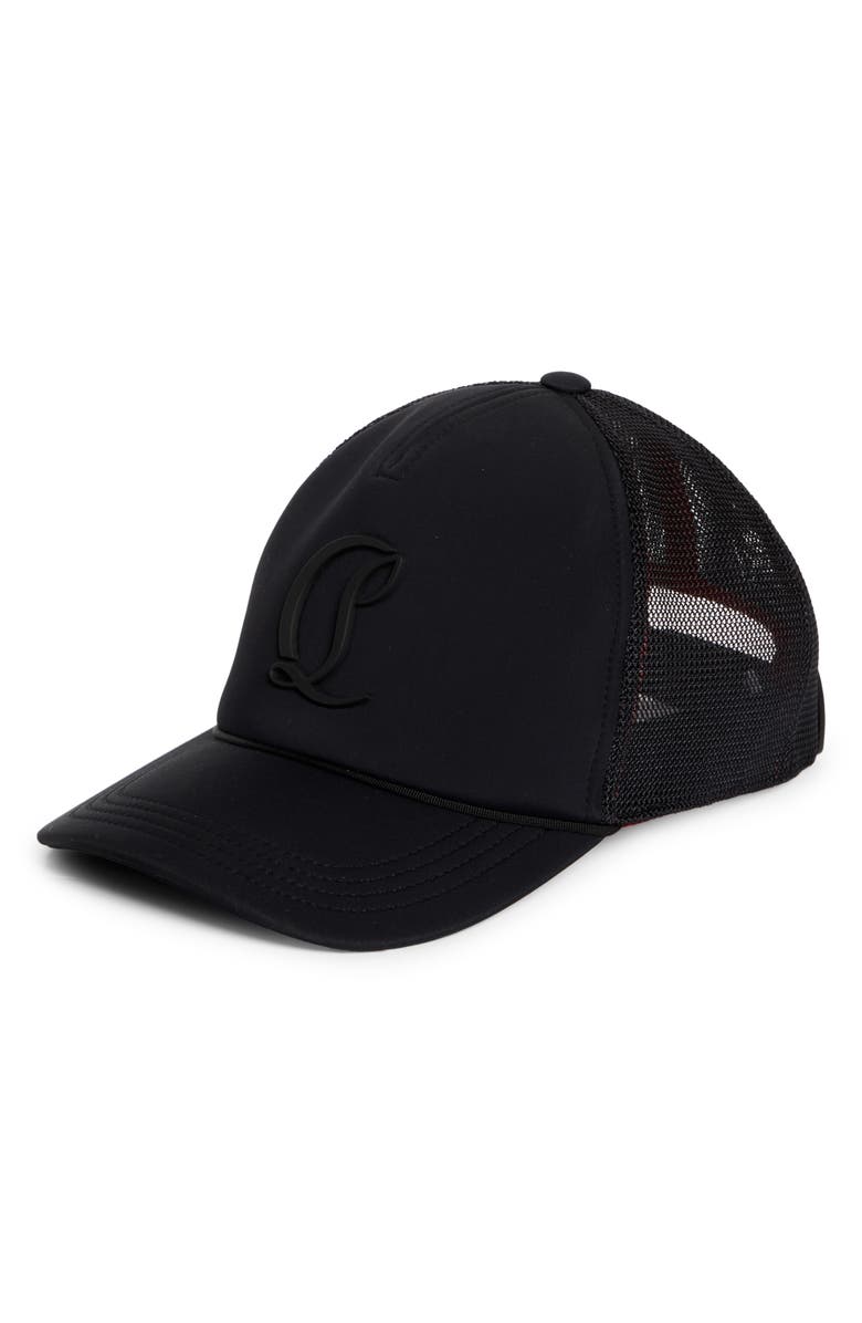 Christian Louboutin Horse Season Trucker Hat, Main, color, Black