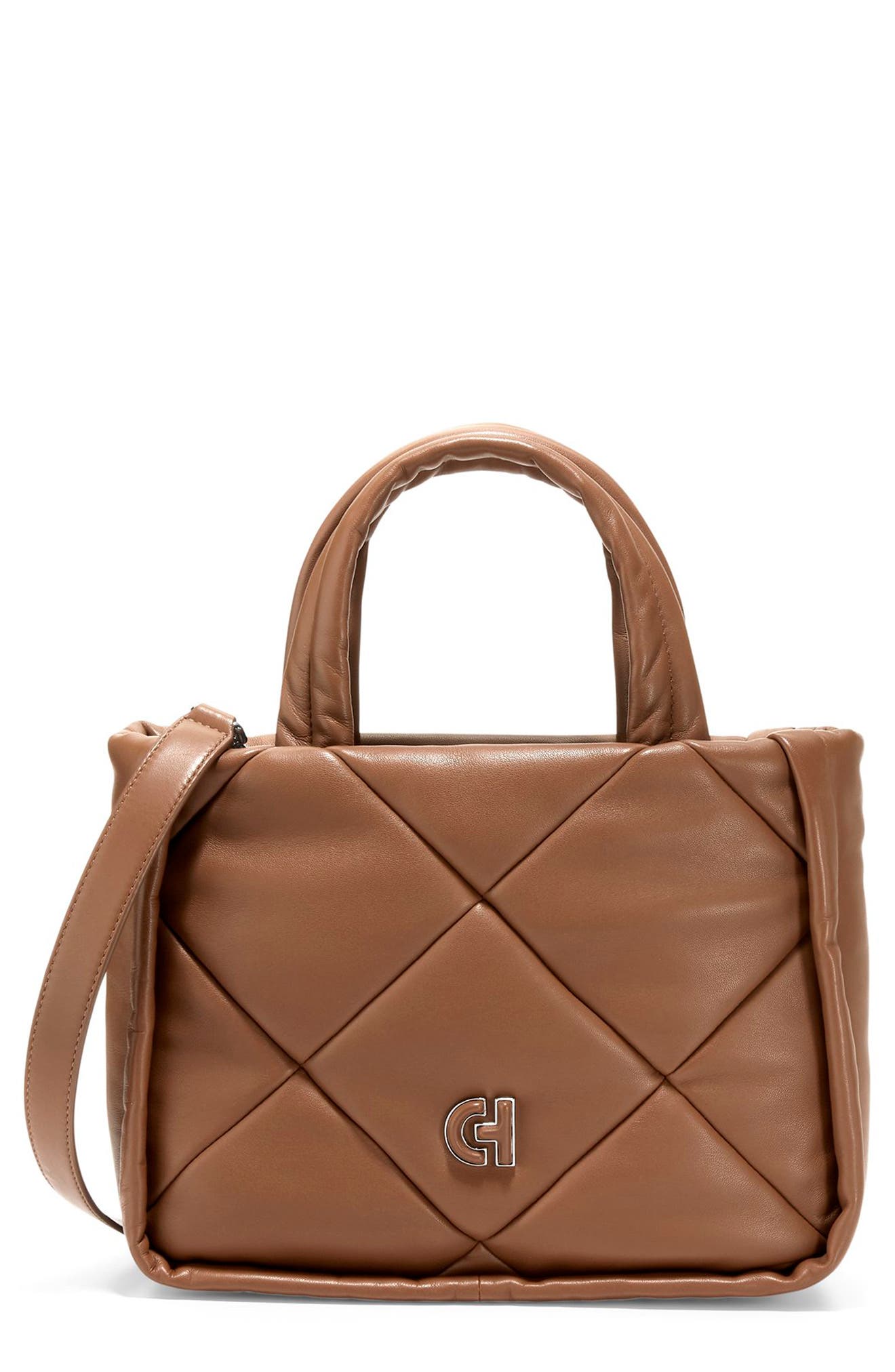 Cole Haan Quilted Leather Top Handle Tote Bag, Main, color, 