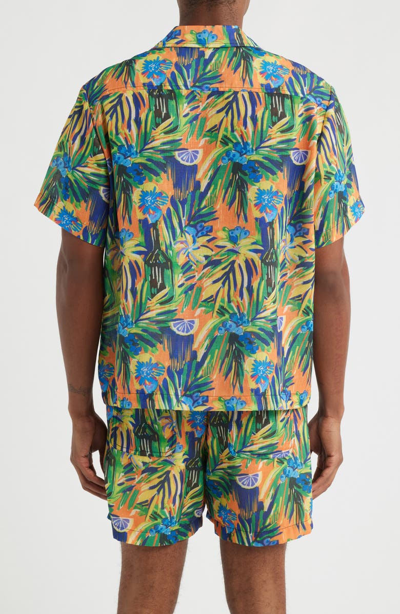 RIZORT Palm Camp Shirt, Alternate, color, Yellow