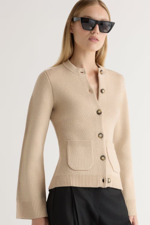 Modern Citizen Eames Cotton Wool Button Cardigan In Multi