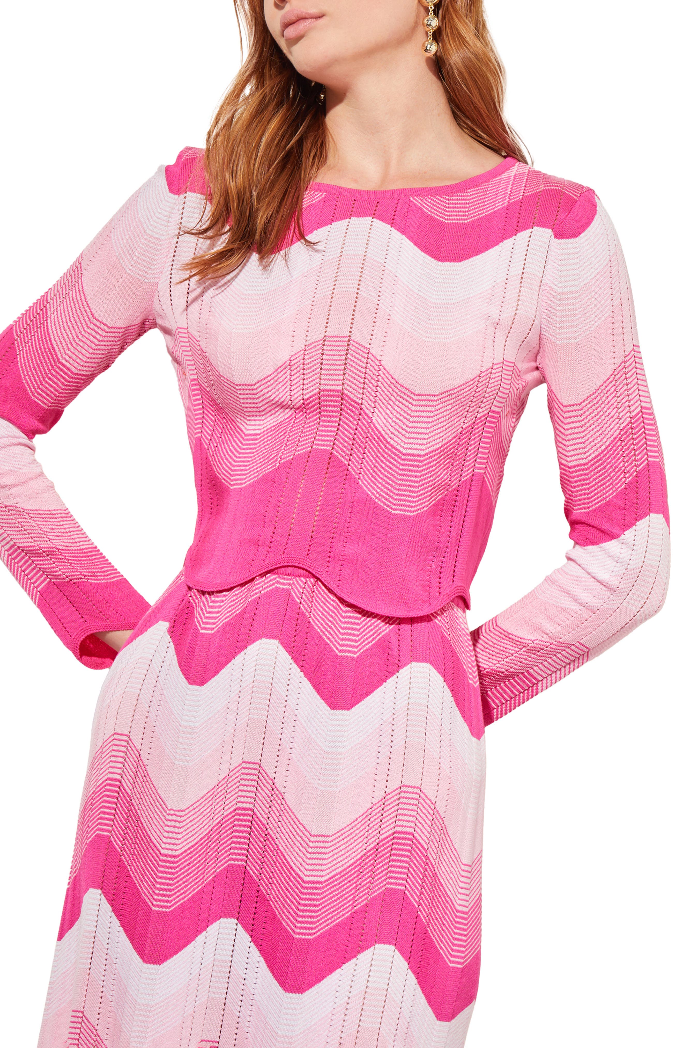 Ming Wang Stripe Crop Top