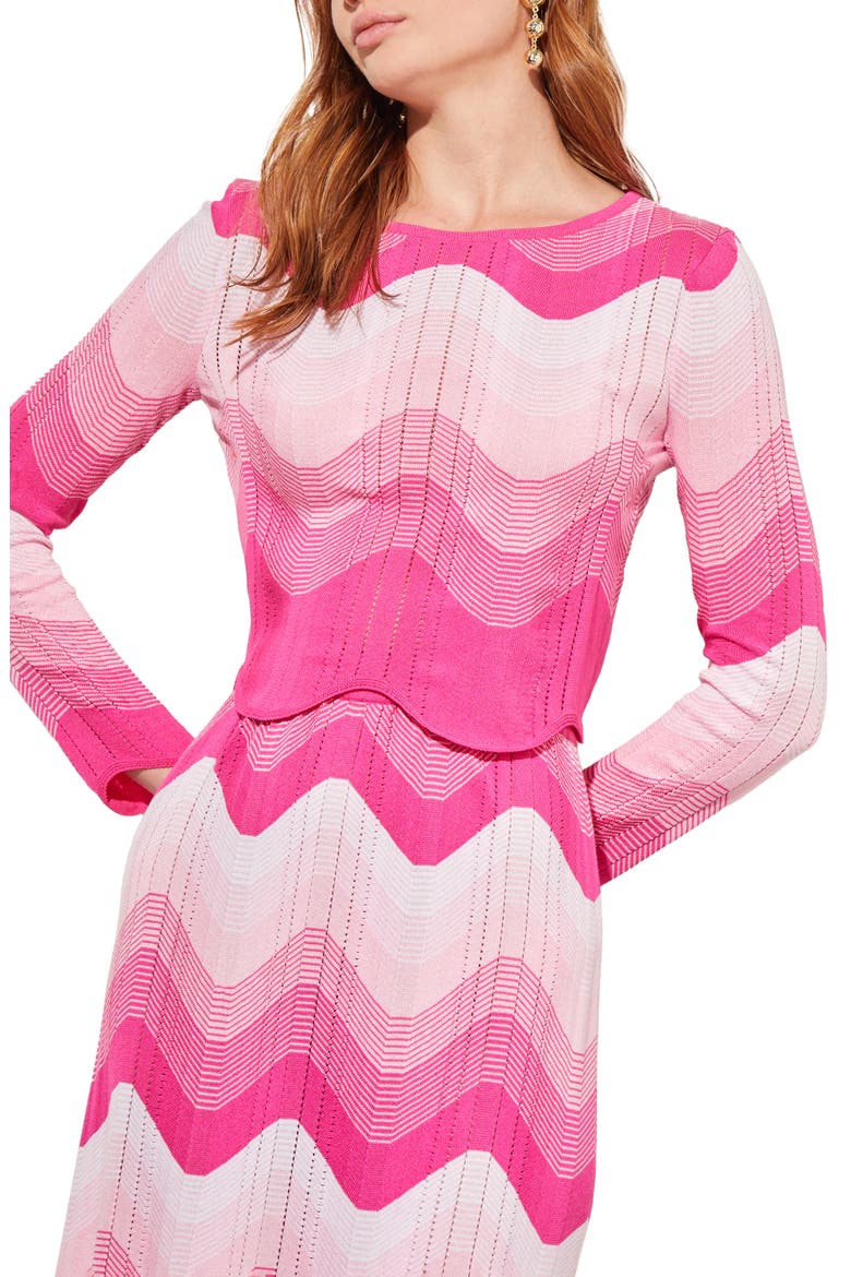 Stripe Crop Top, Main, color, CARMINE ROSE MULTI