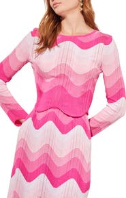 Ming Wang Stripe Crop Top