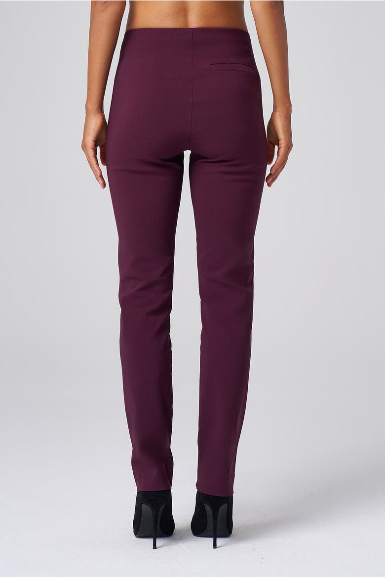 All Season Tapered Pull-On Stretch Pants, Alternate, color, Aubergine
