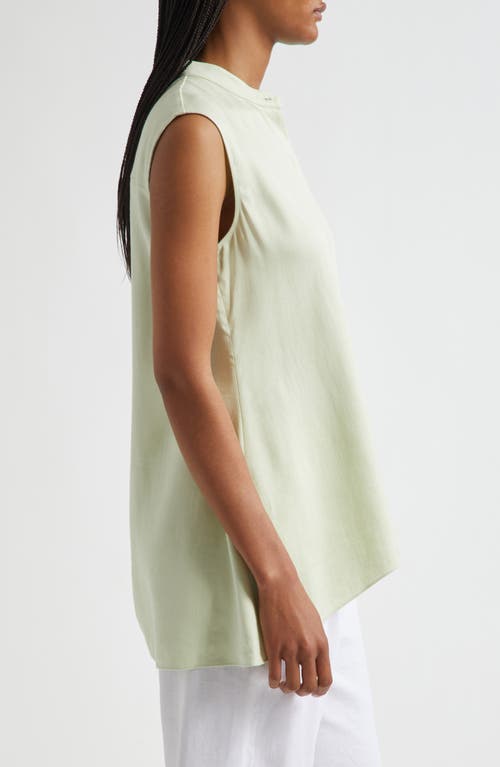 Theory Asymmetric Drape Sleeveless Top In Green