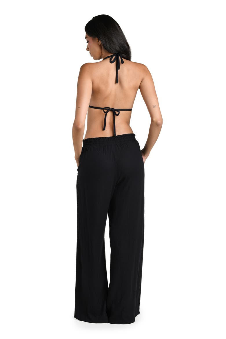 Beach Cover-Up Pants, Alternate, color, BLACK