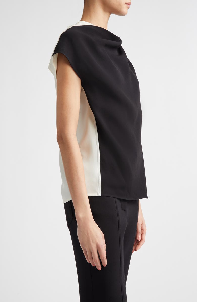 Proenza Schouler Elsa Asymmetric Double Crepe Top, Alternate, color, Black Multi