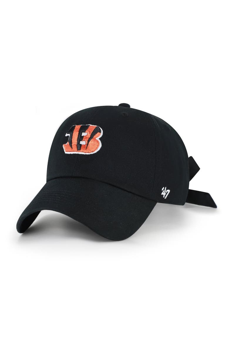 Women's '47 Black Cincinnati Bengals  Bow Back Clean Up Adjustable Hat, Main, color, Black