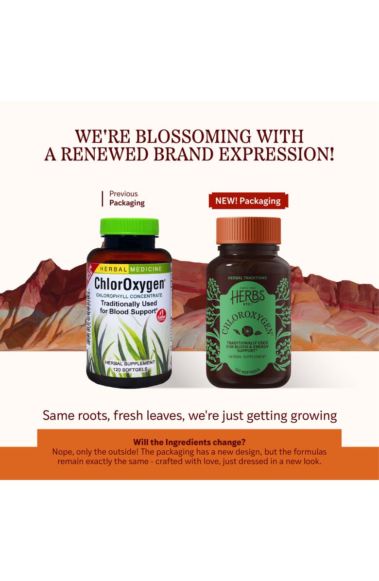 Herbs Etc. ChlorOxygen Chlorophyll Concentrate Softgels, Blood & Energy Support, 120 Count, Alternate, color, NO COLOR
