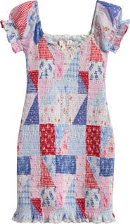 LoveShackFancy Kids' Mini Solier Smocked Patchwork Dress