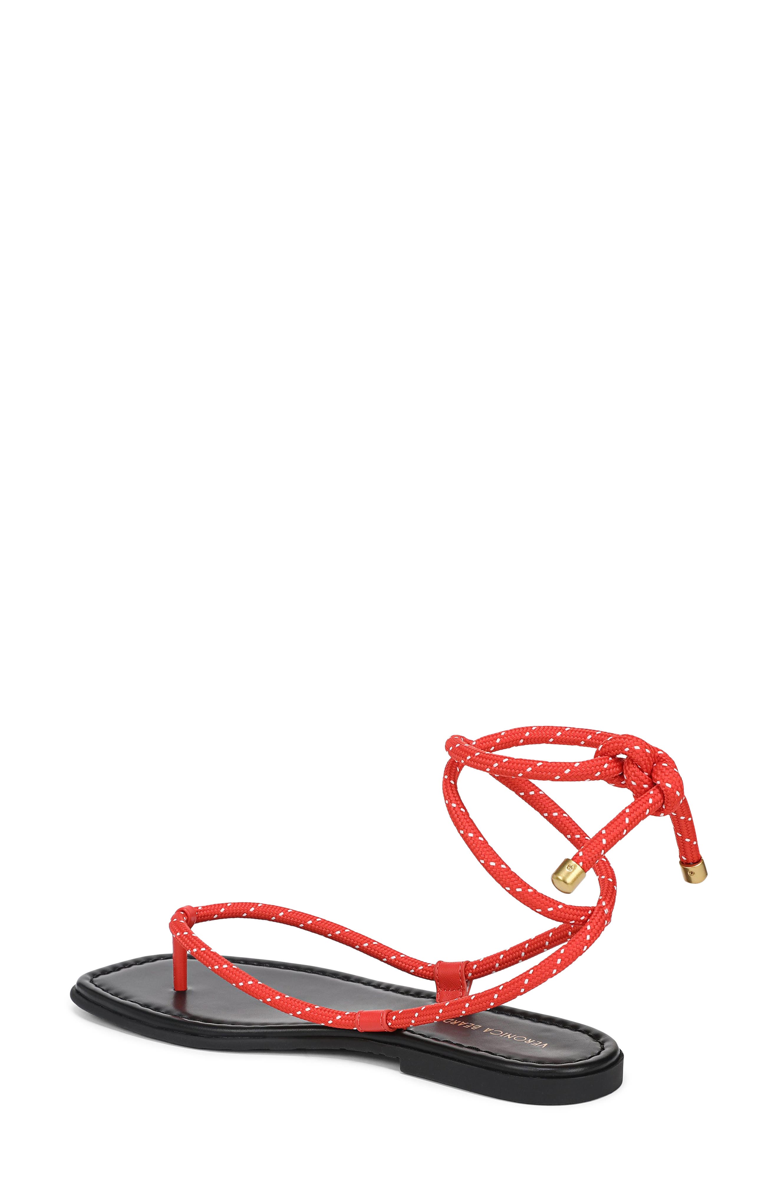 Carmina Ankle Wrap Sandal, Alternate, color, FLAME RED