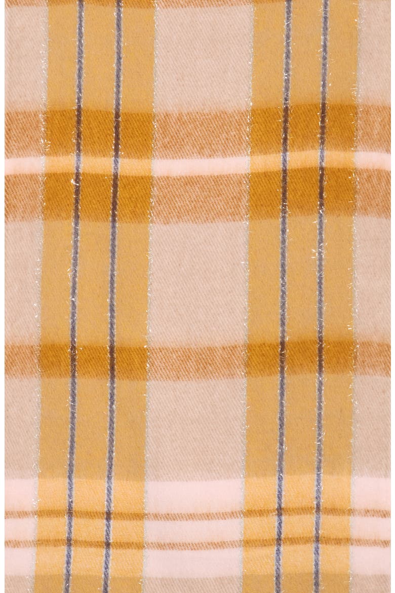 Sparkle Plaid Scarf, Alternate, color, MUSTARD/ NEUTRAL MULTI