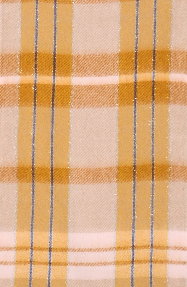 Tasha Sparkle Plaid Scarf, Alternate, color, Mustard/ Neutral Multi