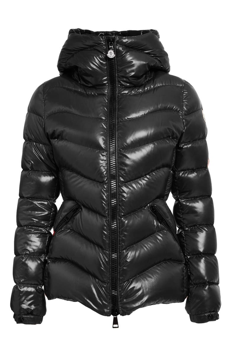 Moncler Anthia Water Resistant Shiny Nylon Hooded Down Puffer Jacket, Alternate, color, 