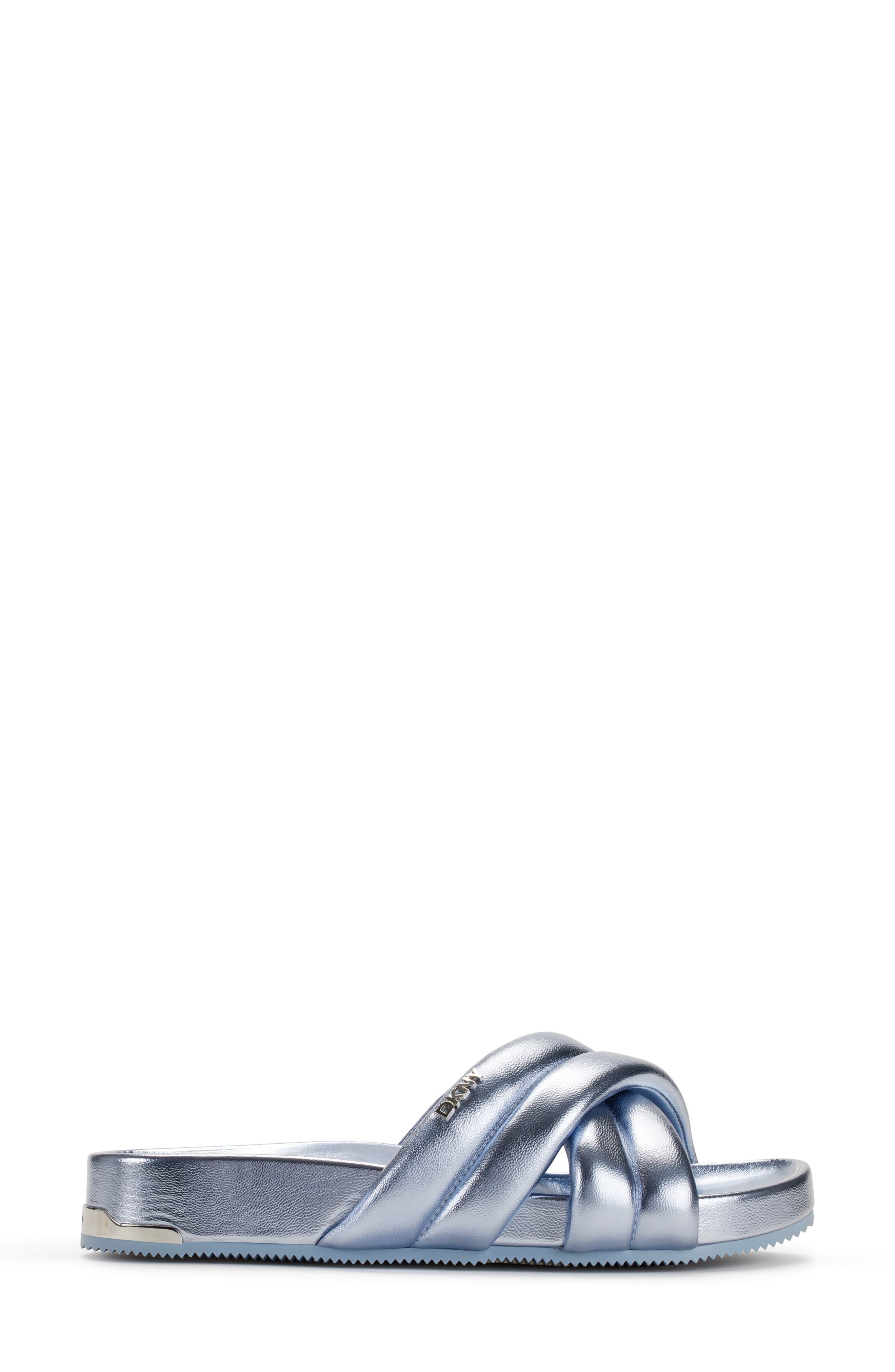DKNY Crisscross Strap Slide Sandal, Alternate, color, Celeste