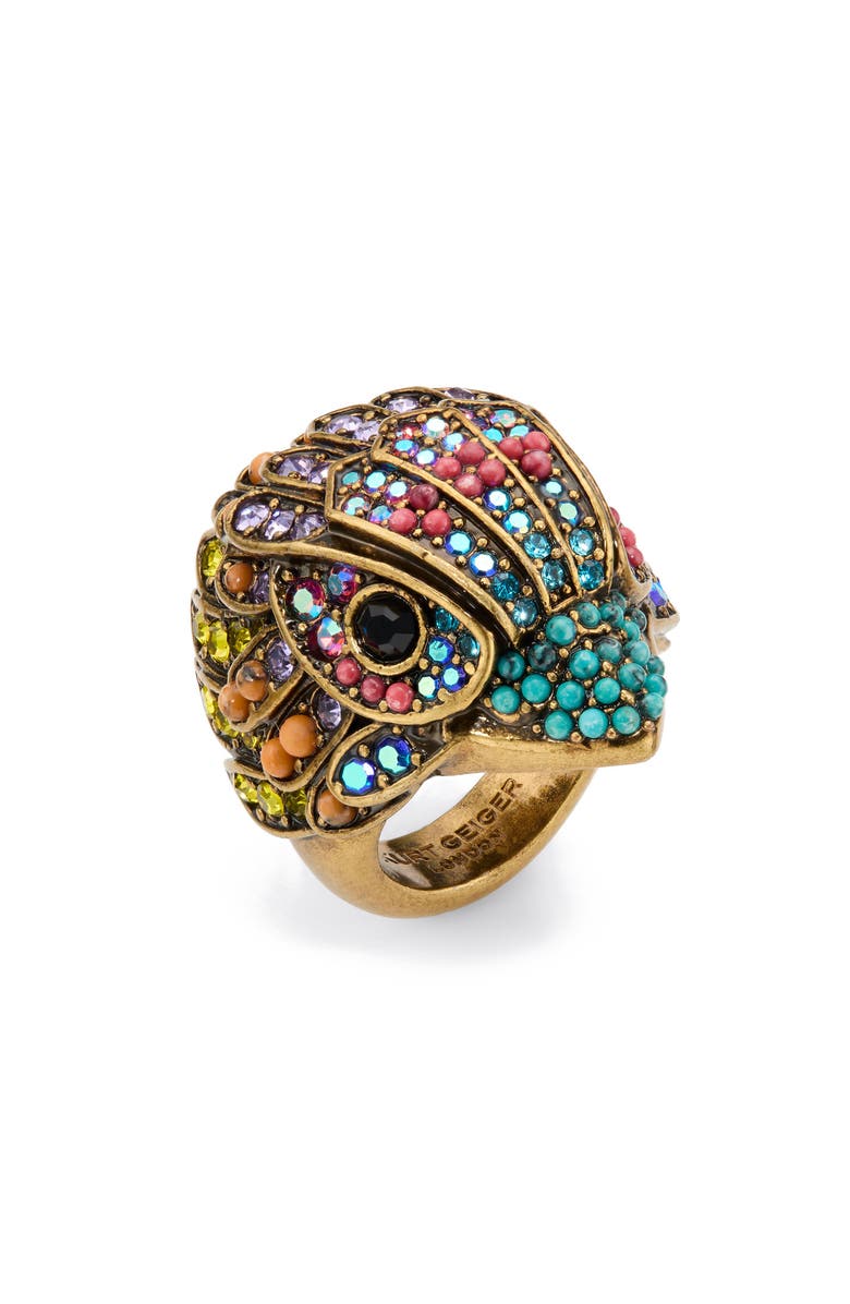 Kurt Geiger London Large Eagle Cocktail Ring, Main, color, Multi