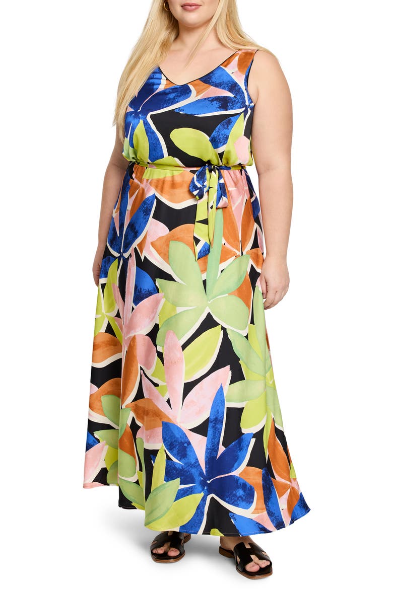 Bianca Mega Blooms Sleeveless Maxi Dress, Main, color, GREEN MULTI