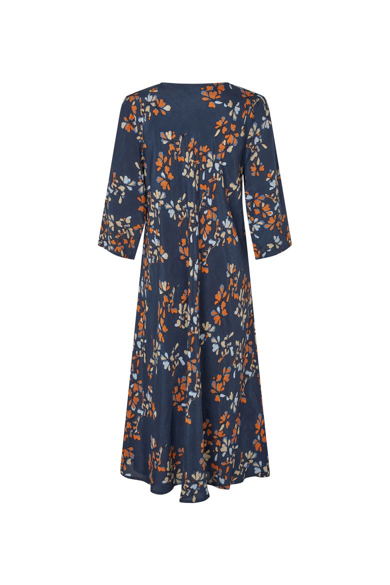 MaNorelle V-Neck 3/4 Sleeve Midi Dress, Alternate, color, Autumnal